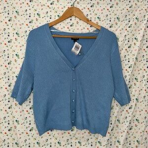 Brand new with tags. Pretty blue ribbed cropped cardigan from Torrid.